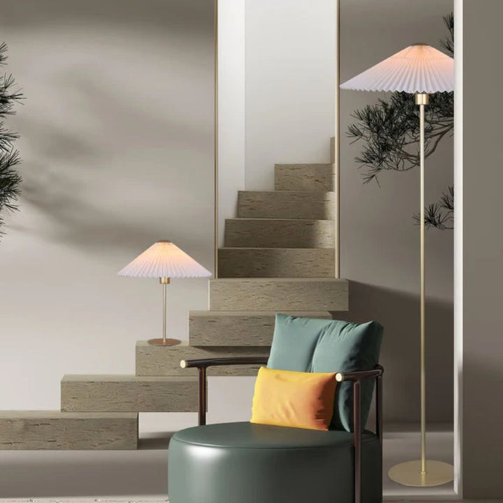 Lexi PECK - Metal Table Lamp with Pleated Shade-Lexi Lighting-Ozlighting.com.au