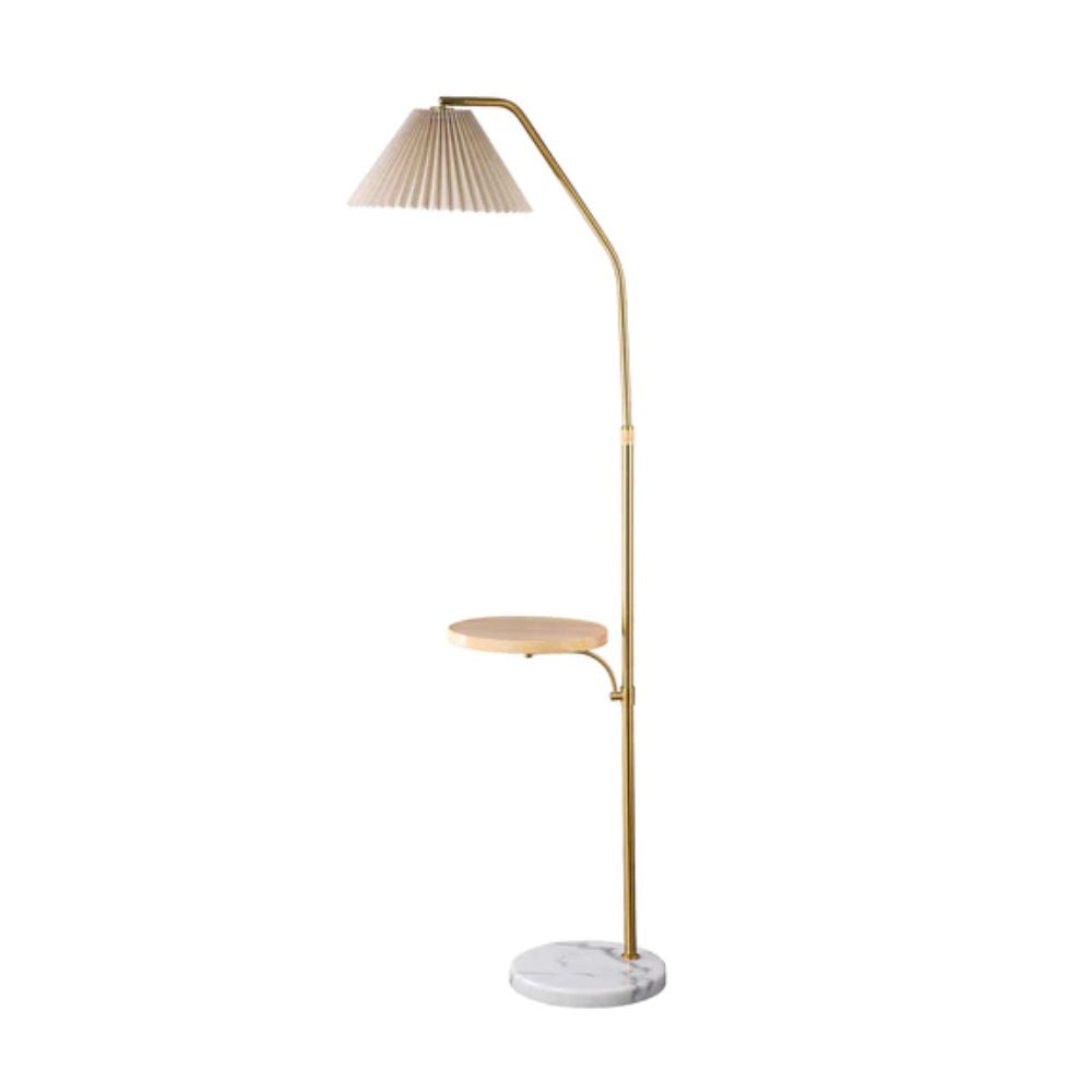 Lexi RANI - Marble & Metal Floor Lamp With Pleated Shade-Lexi Lighting-Ozlighting.com.au