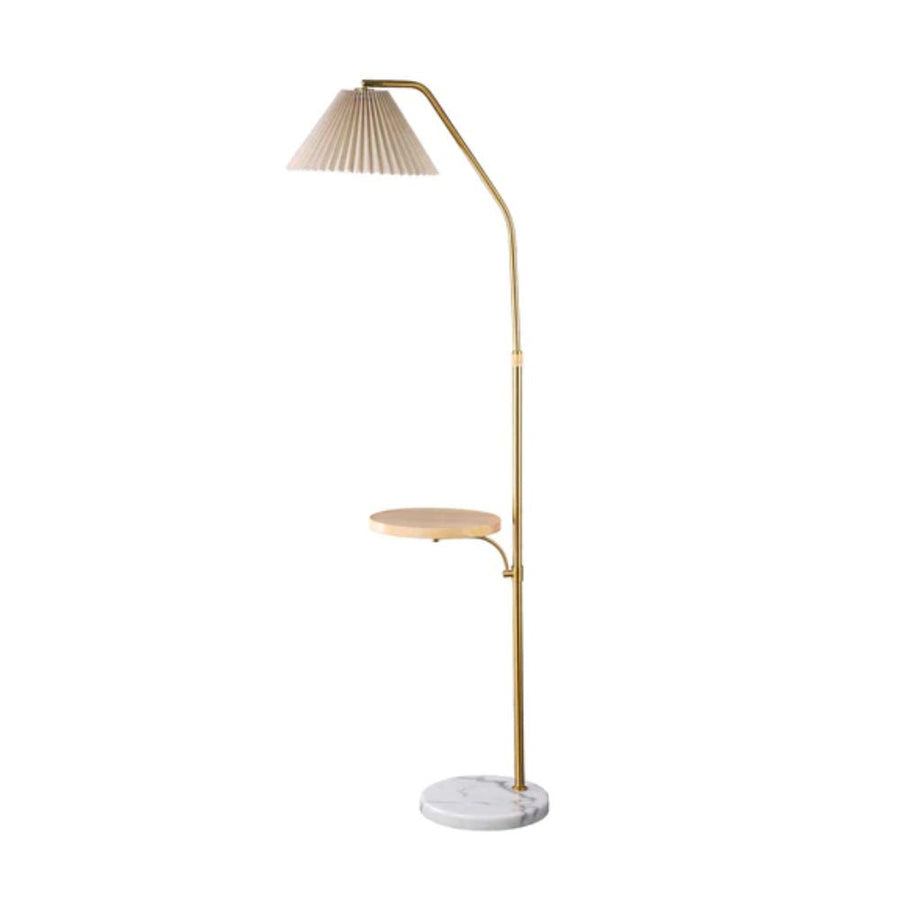 Lexi RANI - Marble & Metal Floor Lamp With Pleated Shade-Lexi Lighting-Ozlighting.com.au