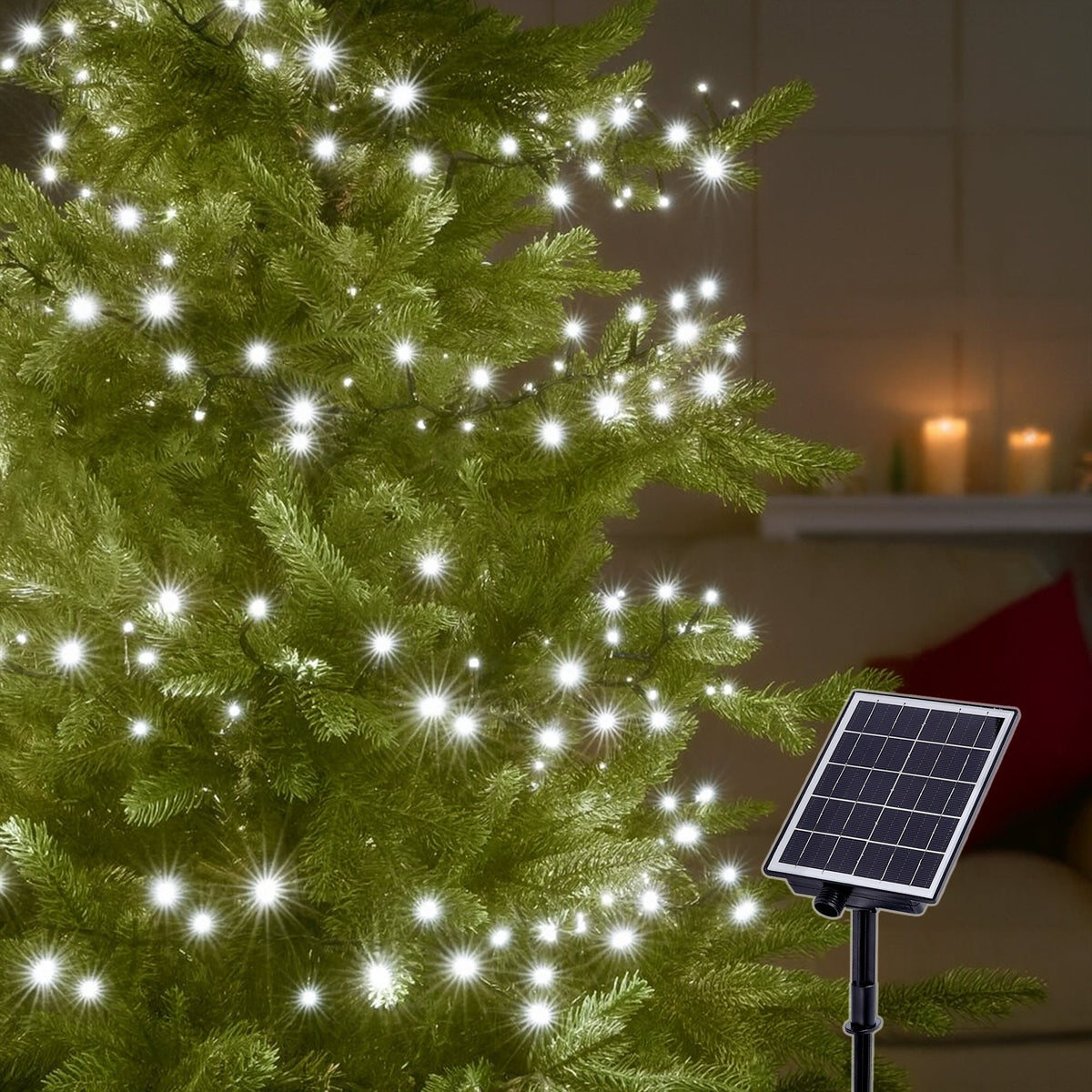Lexi Solar 420 LED Fairy Light Chain Dark Green Cable-Lexi Lighting-Ozlighting.com.au