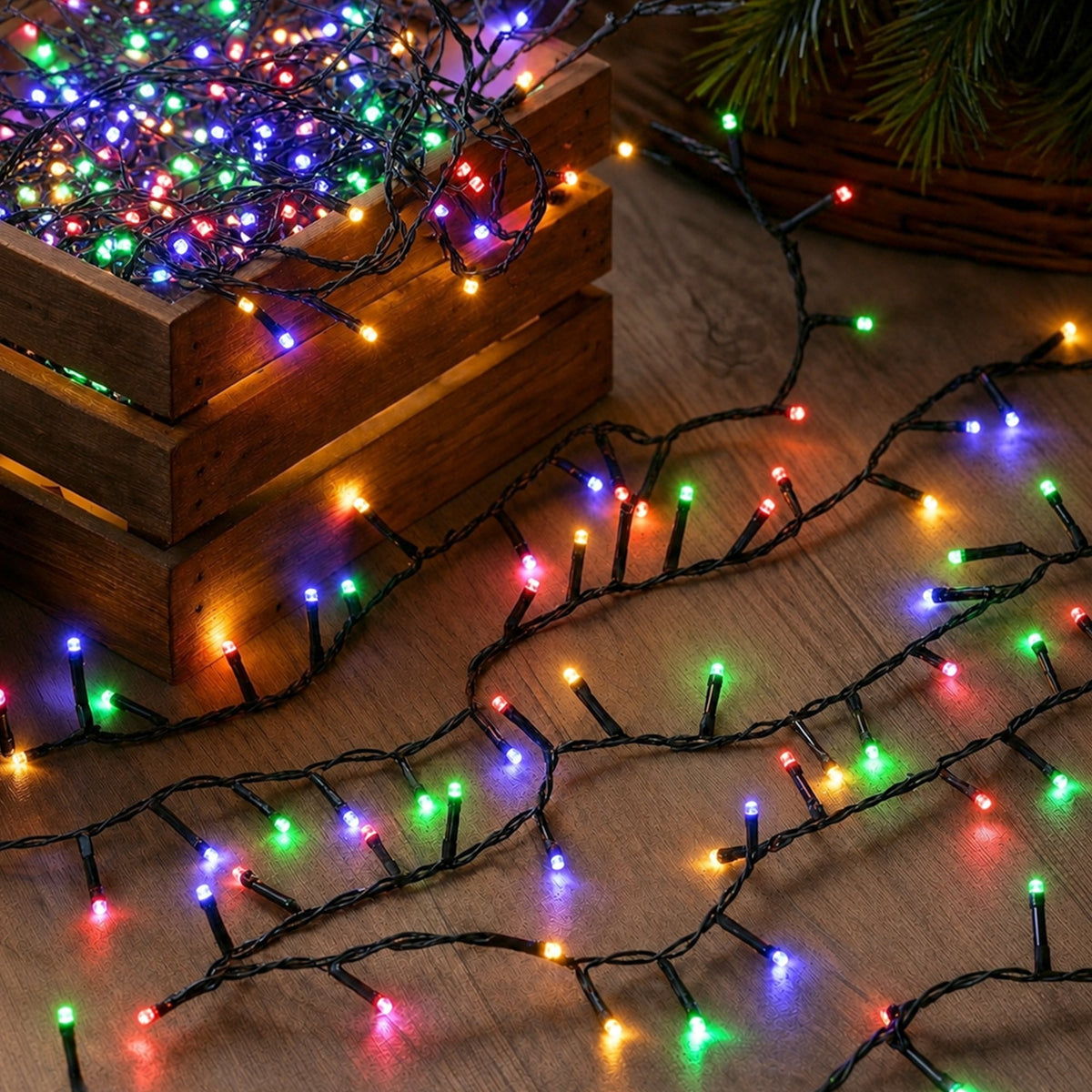Lexi Solar 420 LED Fairy Light Chain Dark Green Cable-Lexi Lighting-Ozlighting.com.au