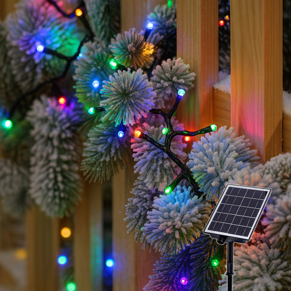 Lexi Solar 420 LED Fairy Light Chain Dark Green Cable-Lexi Lighting-Ozlighting.com.au