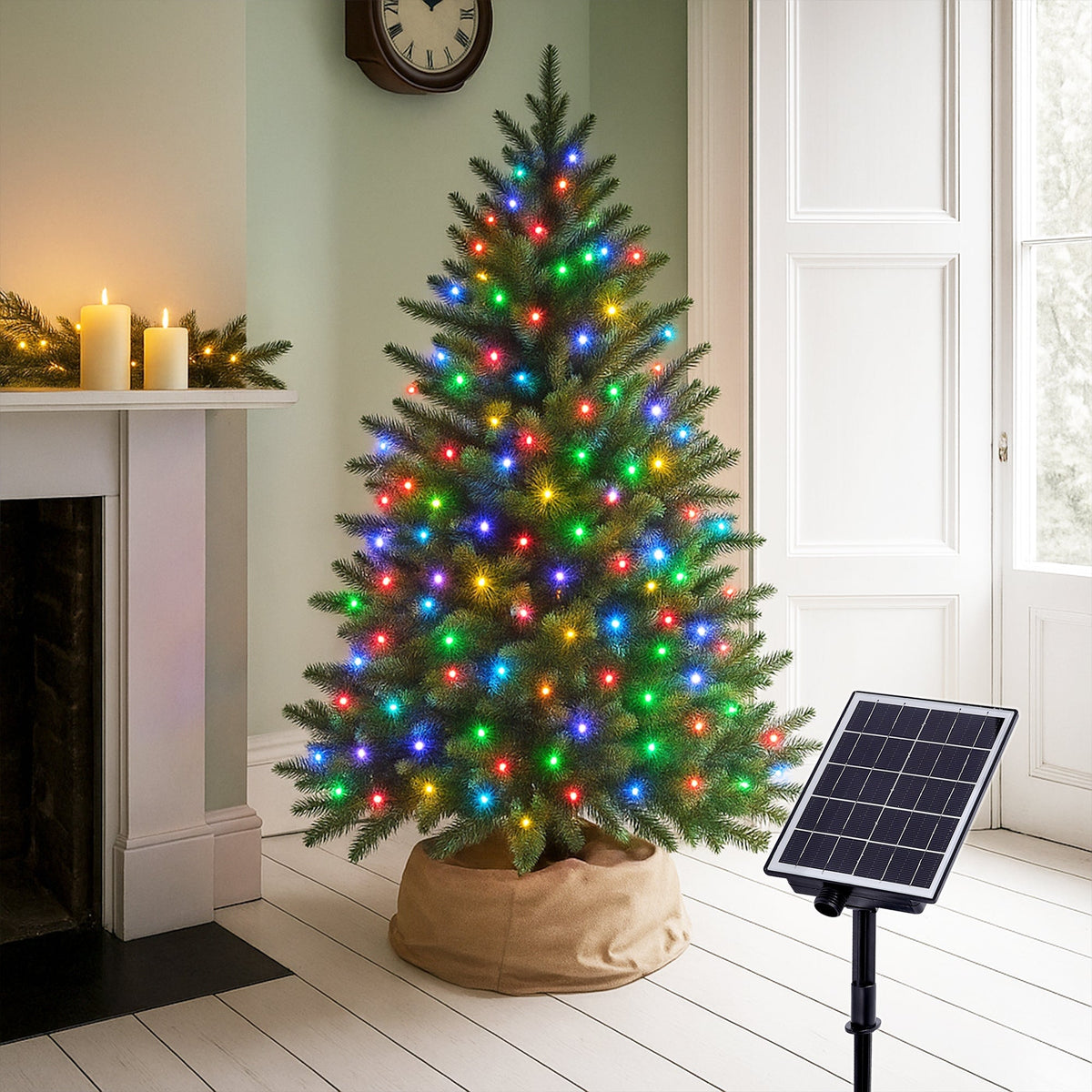 Lexi Solar 420 LED Fairy Light Chain Dark Green Cable-Lexi Lighting-Ozlighting.com.au