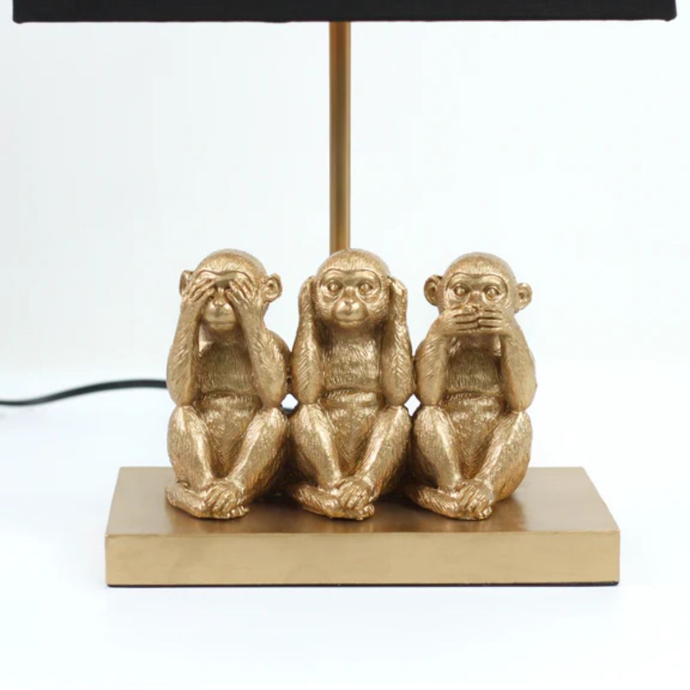 Lexi THREE WISE MONKEYS - Iron & Resin Table Lamp-Lexi Lighting-Ozlighting.com.au