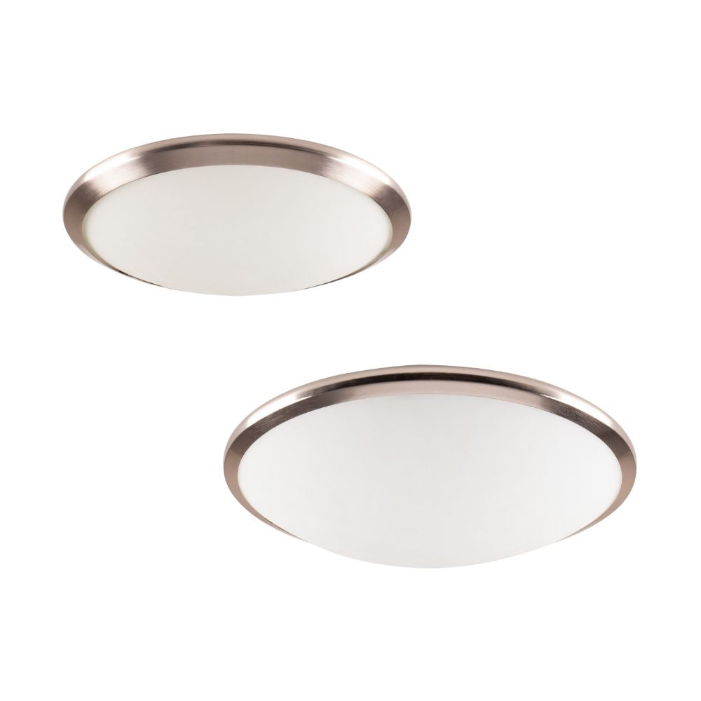 Lummax LM-098 Ceiling Light - 1/2xE27, IP20, Round, Opal Glass, Satin Chrome-Lummax-Ozlighting.com.au