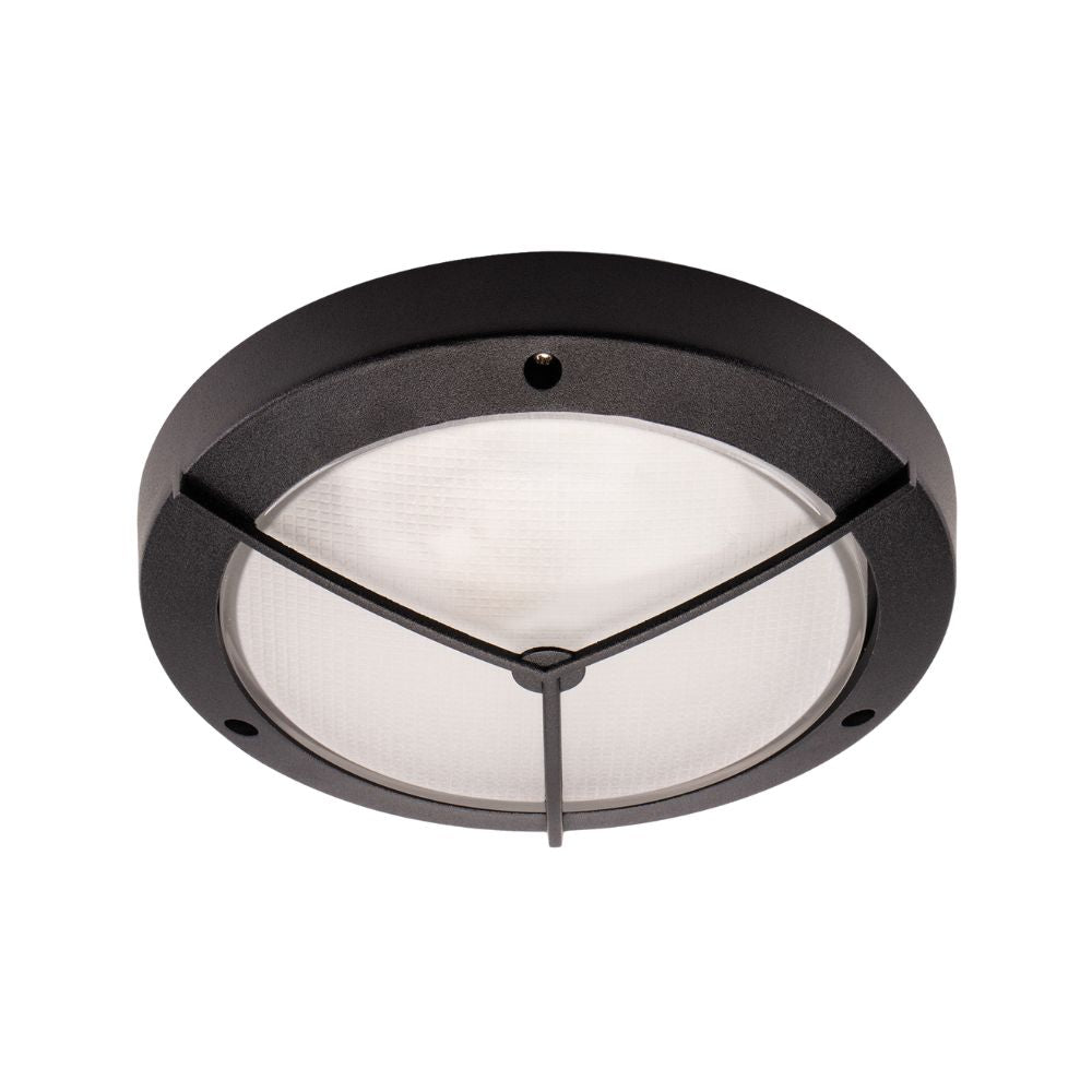 Lummax LM-2002 Bunker Ceiling/Wall Light - 270mm, IP54, Round, Star Guard, Black-Lummax-Ozlighting.com.au