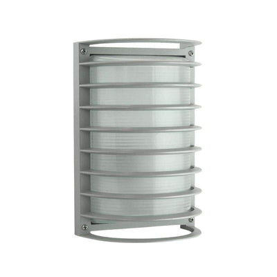 Lummax LM-2005 - Cylindrical Exterior Bunker Ceiling/Wall Light With Grille Fascia IP44 Silver-Lummax-Ozlighting.com.au