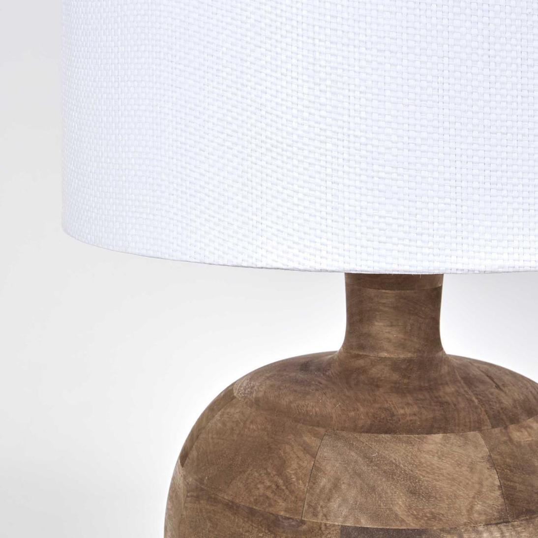 MRD Home ARUM Timber Table Lamp - White Shade-MRD HOME-Ozlighting.com.au