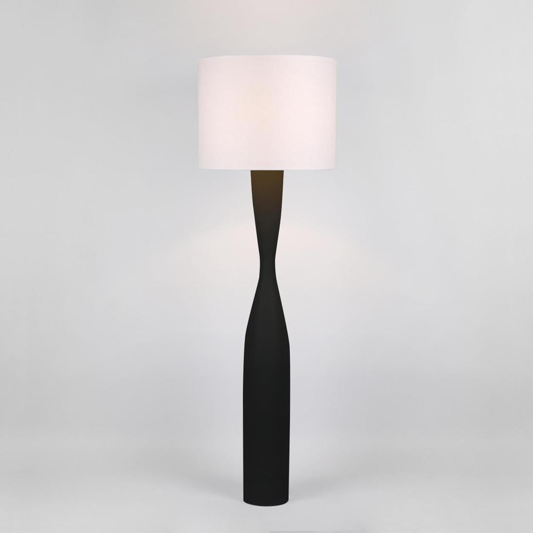 MRD Home CALLUM Floor Lamp - Black / White Shade-MRD HOME-Ozlighting.com.au