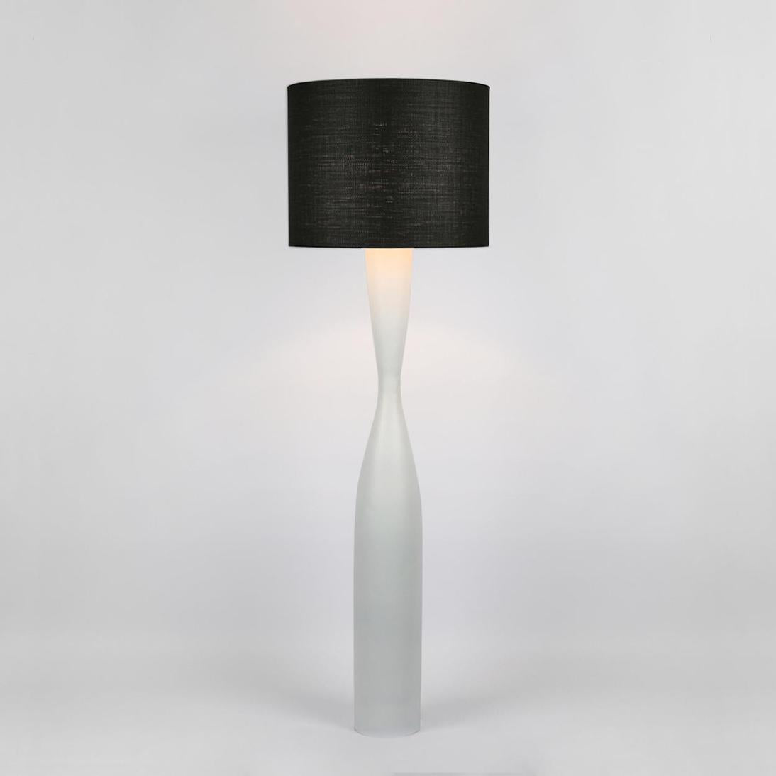 MRD Home CALLUM Floor Lamp - White / Black Shade-MRD HOME-Ozlighting.com.au