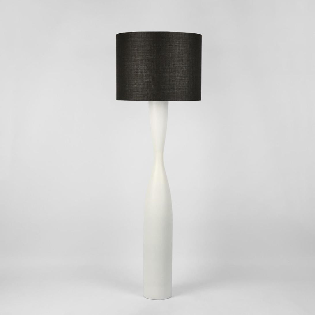 MRD Home CALLUM Floor Lamp - White / Black Shade-MRD HOME-Ozlighting.com.au