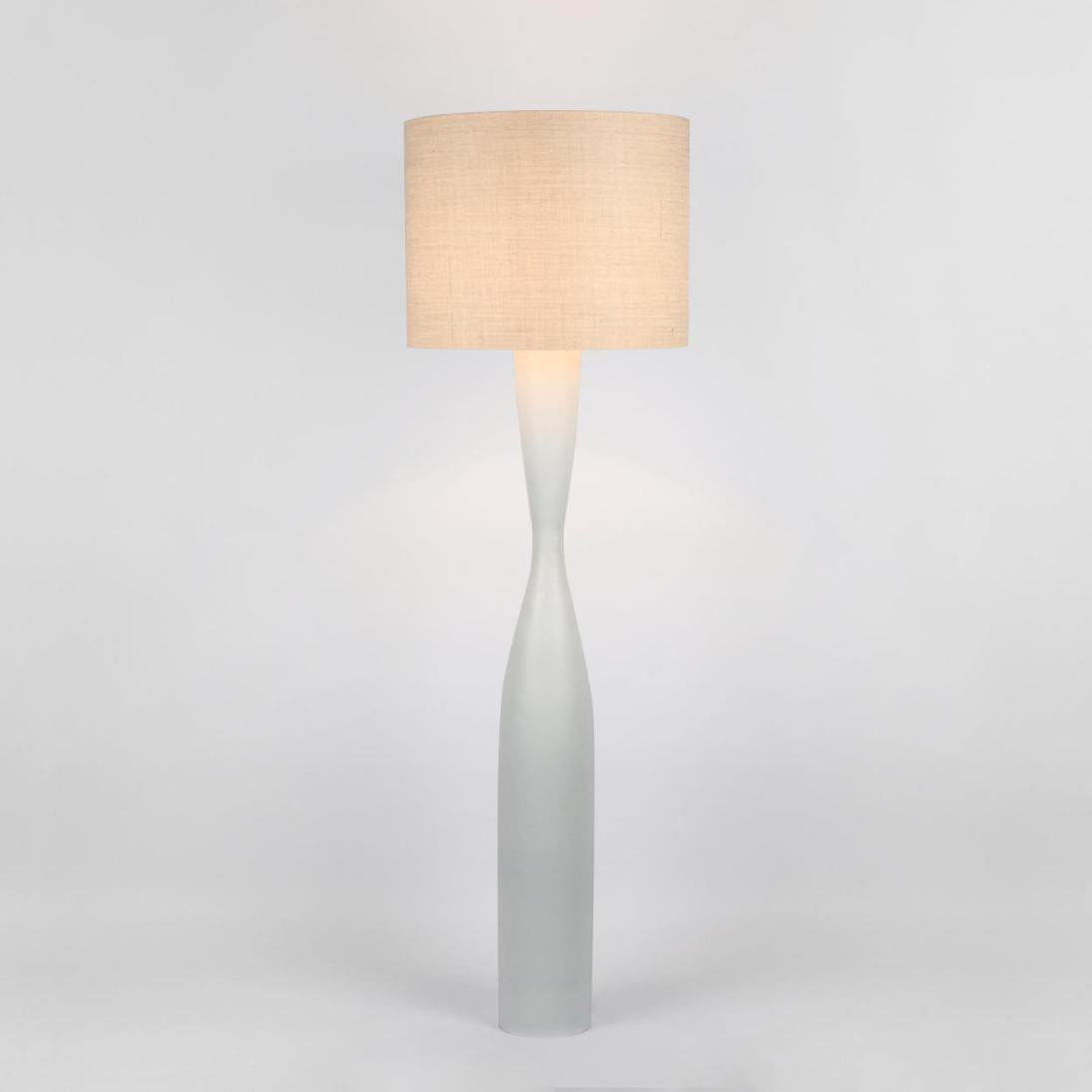 MRD Home CALLUM Floor Lamp - White / Natural Shade-MRD HOME-Ozlighting.com.au