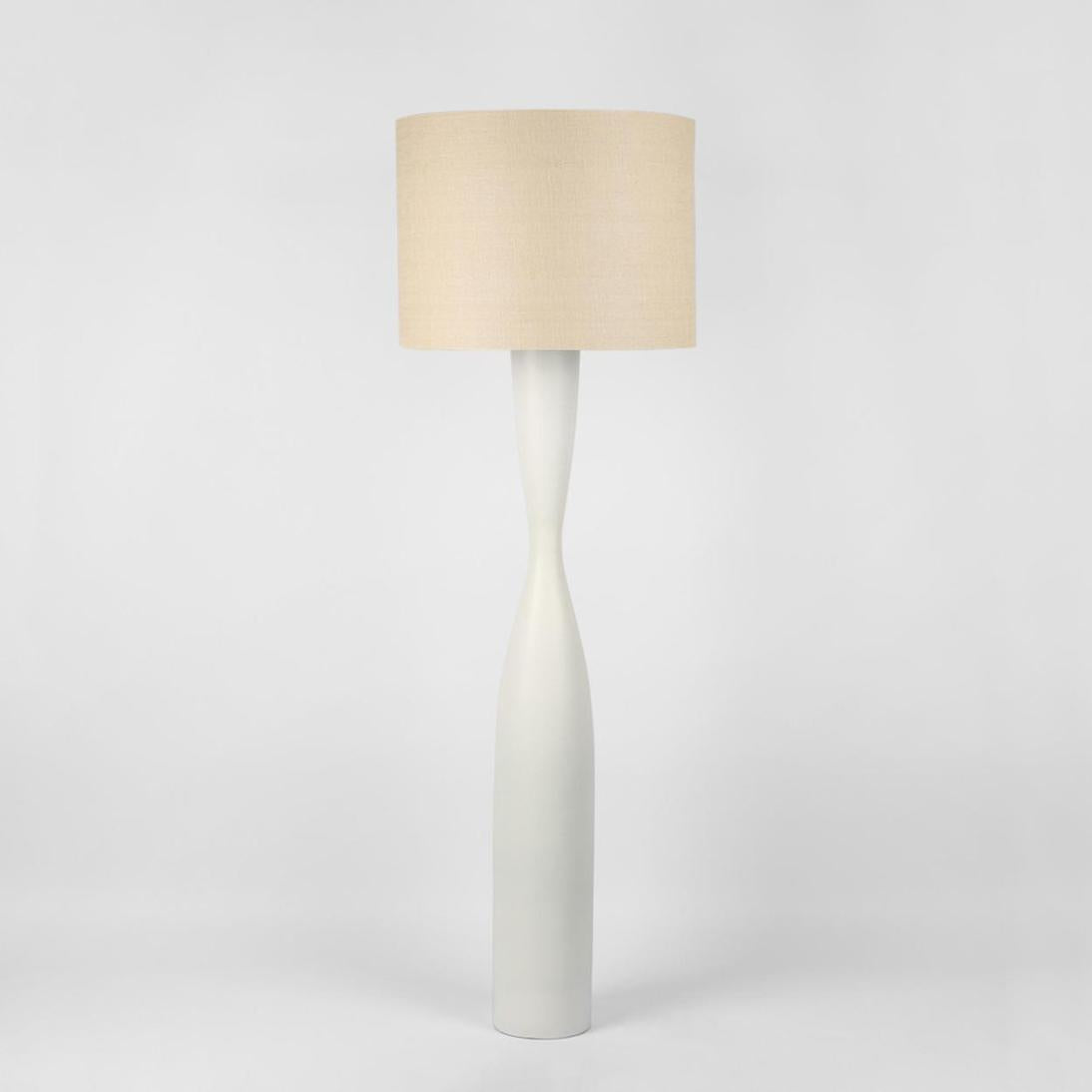 MRD Home CALLUM Floor Lamp - White / Natural Shade-MRD HOME-Ozlighting.com.au