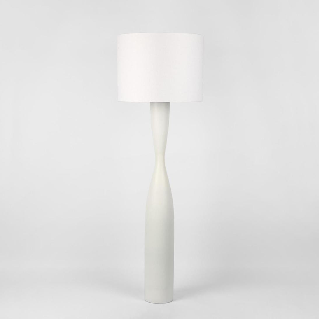 MRD Home CALLUM Floor Lamp - White / White Shade-MRD HOME-Ozlighting.com.au