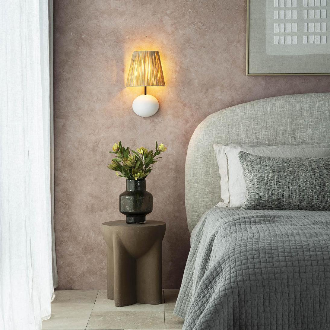 MRD Home COVE Wall Light with Raffia Shade-MRD HOME-Ozlighting.com.au