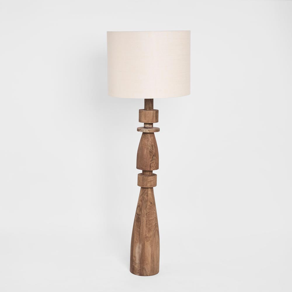 MRD Home MAGNUS Wood Floor Lamp - Saddle / Natural Shade-MRD HOME-Ozlighting.com.au
