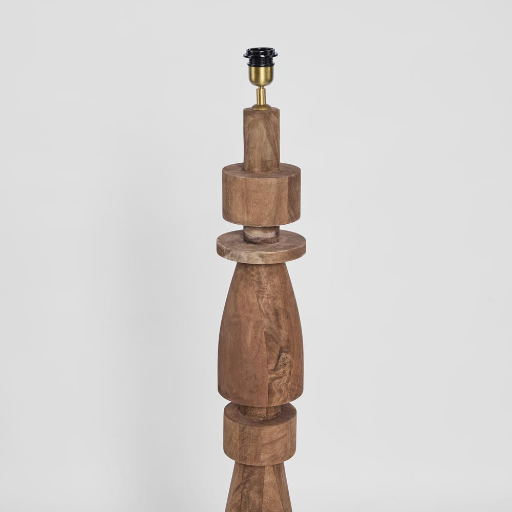 MRD Home MAGNUS Wood Floor Lamp - Saddle / White Shade-MRD HOME-Ozlighting.com.au