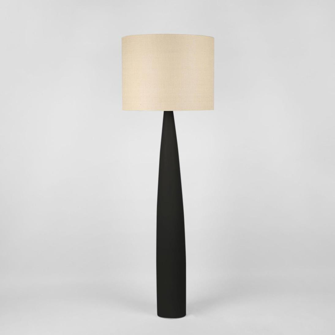 MRD Home SAMSON Floor Lamp - Black / Natural Shade-MRD HOME-Ozlighting.com.au