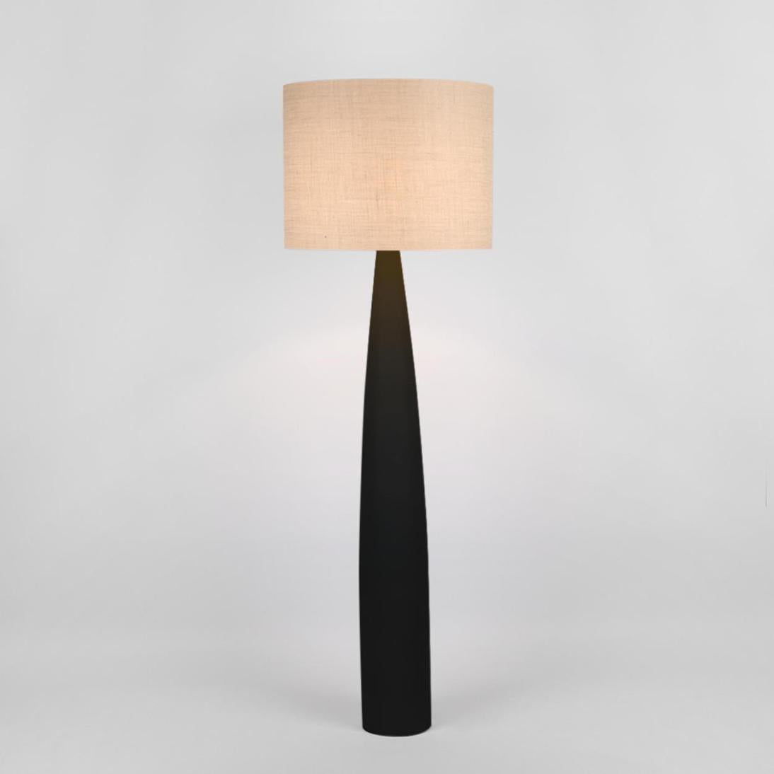 MRD Home SAMSON Floor Lamp - Black / Natural Shade-MRD HOME-Ozlighting.com.au