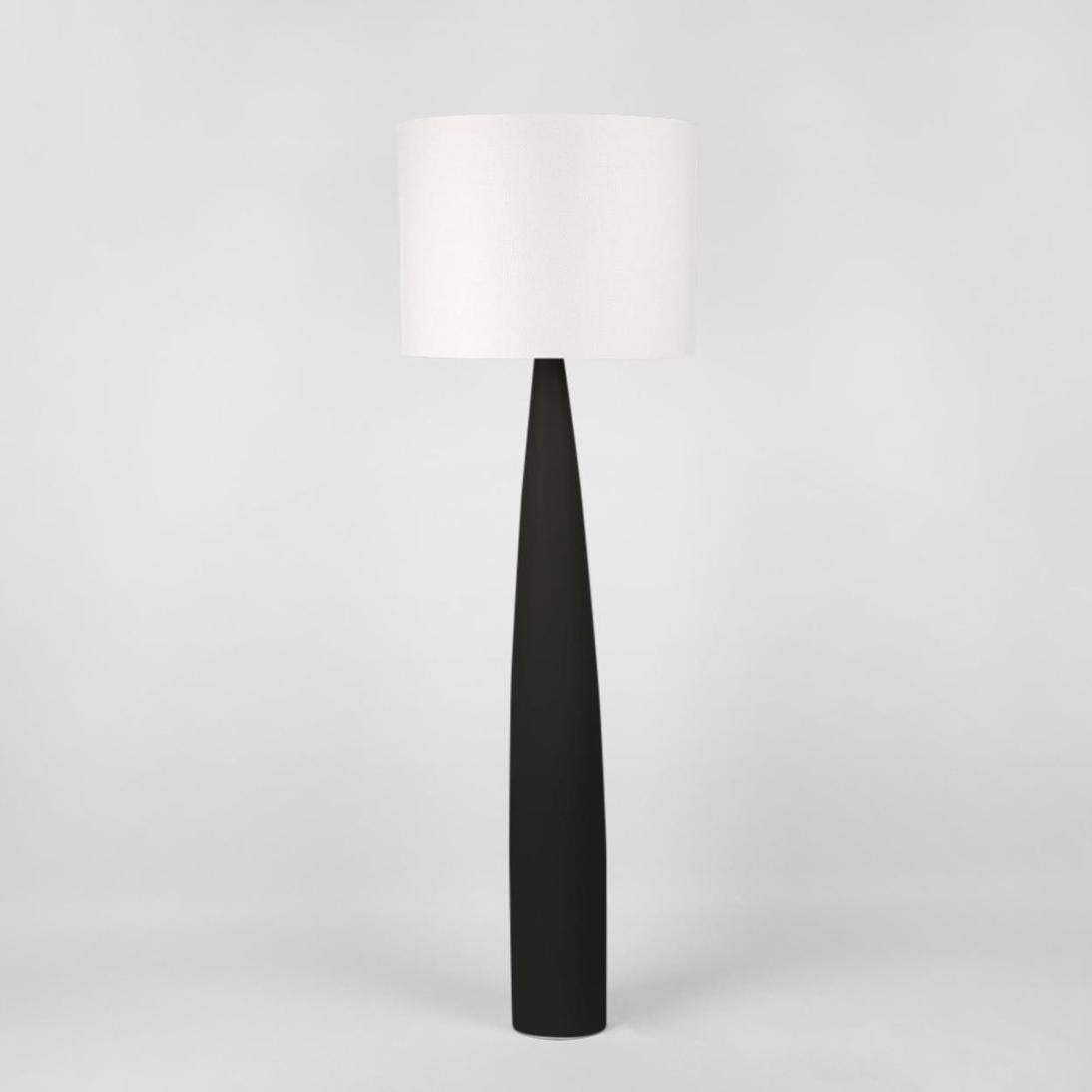 MRD Home SAMSON Floor Lamp - Black / White Shade-MRD HOME-Ozlighting.com.au