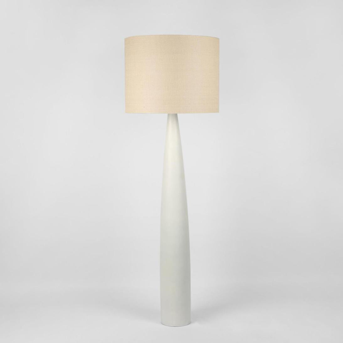 MRD Home SAMSON Floor Lamp - White / Natural Shade-MRD HOME-Ozlighting.com.au