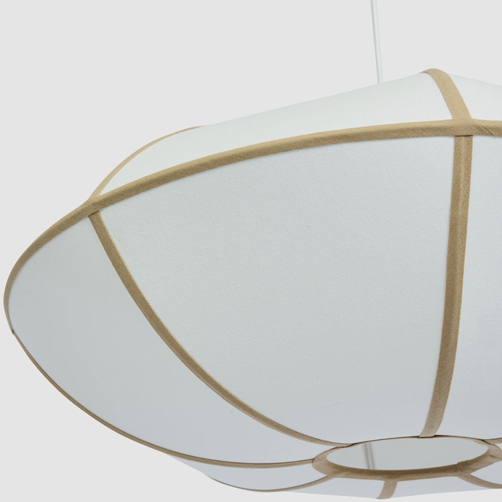 MRD Home SAUCER Pendant Light - Large White / Natural-MRD HOME-Ozlighting.com.au