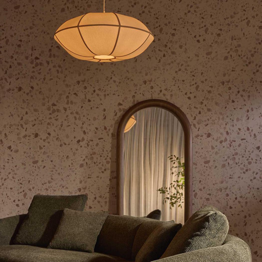 MRD Home SAUCER Pendant Light - Large White / Natural-MRD HOME-Ozlighting.com.au