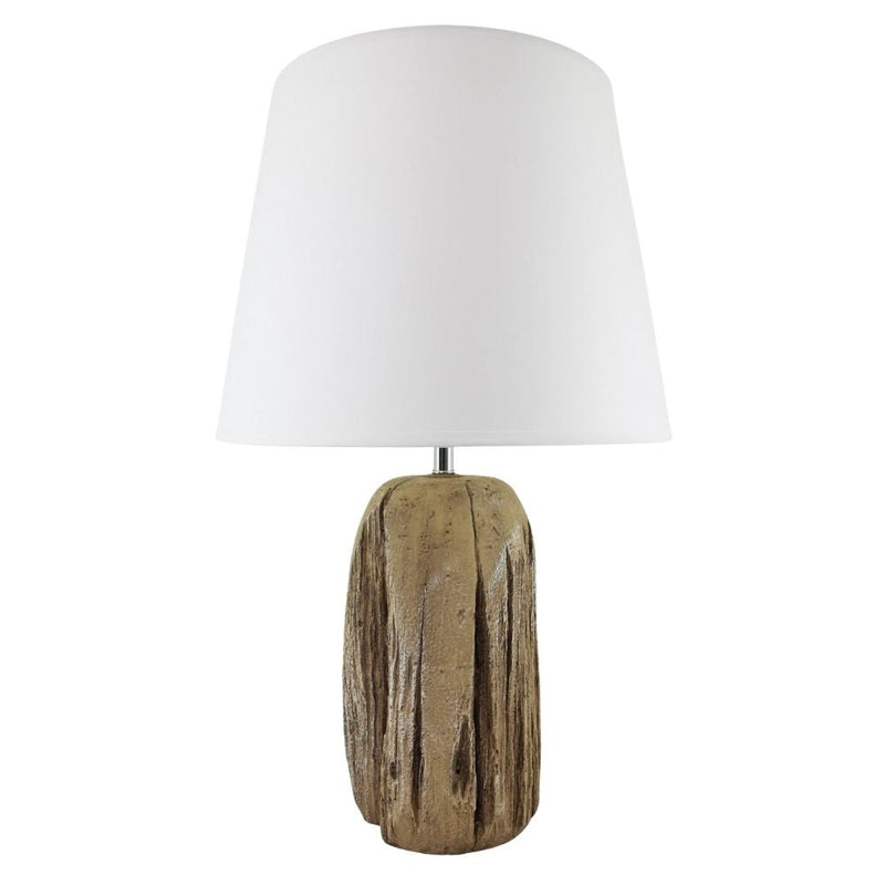 NF Living IDA - Wood Stump Design Glazed Ceramic Table Lamp-NF Living-Ozlighting.com.au