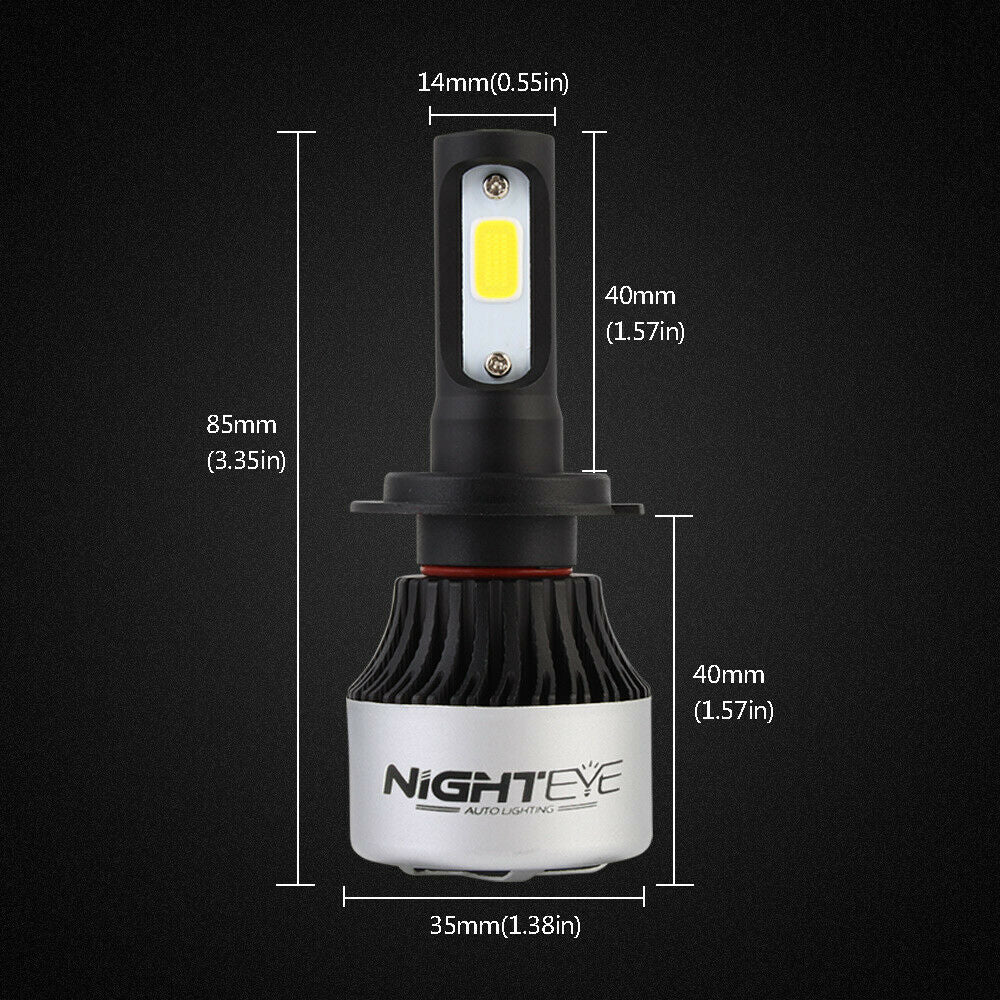Nighteye H7 LED Hi/Lo Headlight Bulbs 36W 4500LM Set of 2-Ozlighting-Ozlighting.com.au