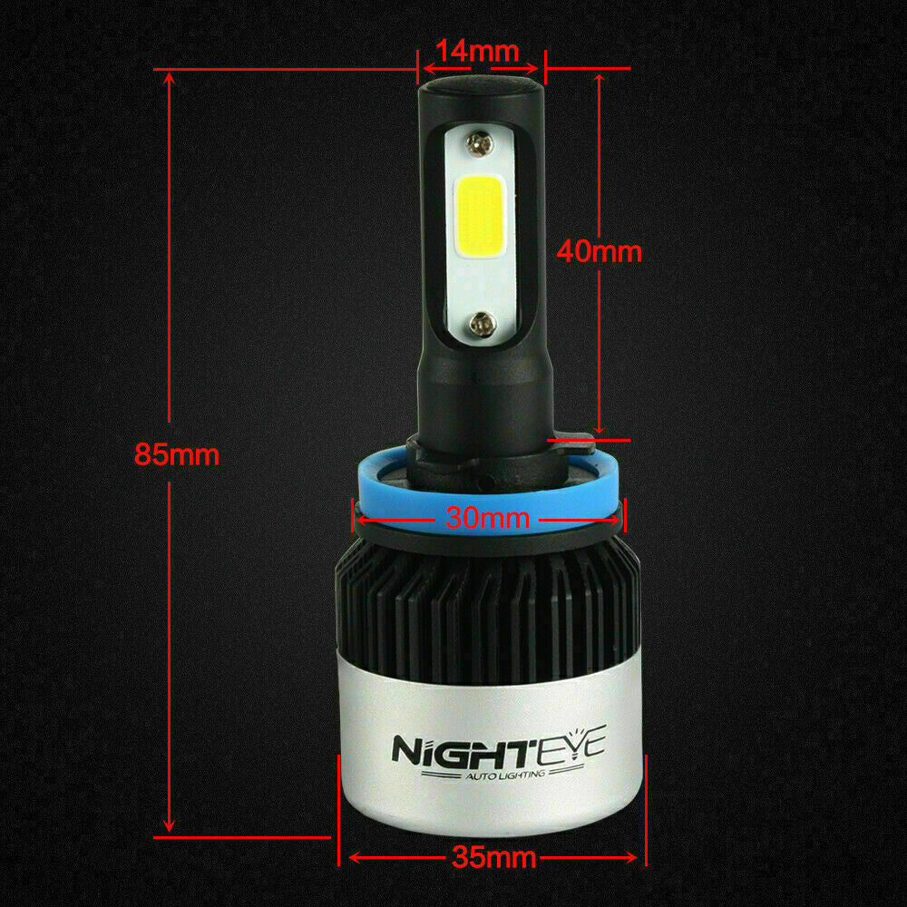 Nighteye H8 H9 H11 LED Hi/Lo Headlight Bulbs 36W 4500LM Set of 2-Ozlighting-Ozlighting.com.au