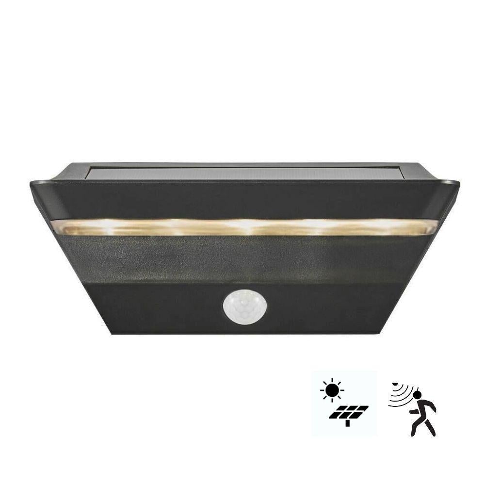 Nordlux AGENA Solar LED Outdoor Wall Light - Powered 5W IP44, Sensor, 3000K-Nordlux-Ozlighting.com.au