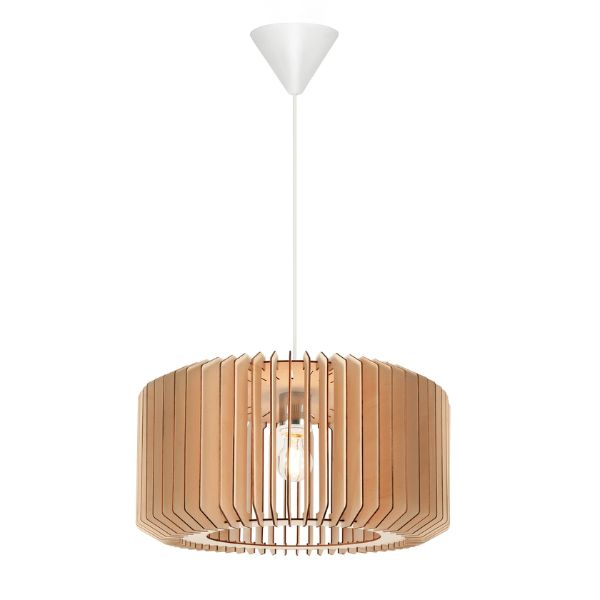 Nordlux ASTI - 1 Light Slatted Wood Pendant-Nordlux-Ozlighting.com.au