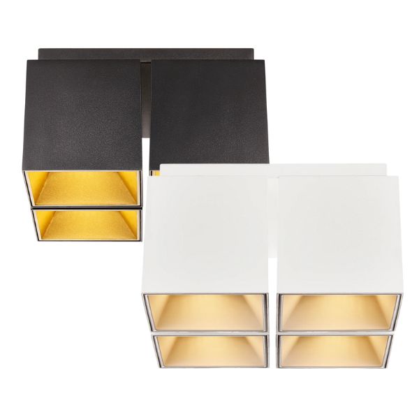Nordlux ETHAN Downlight - 4-Spot Square Aluminium Surface-Mounted-Nordlux-Ozlighting.com.au