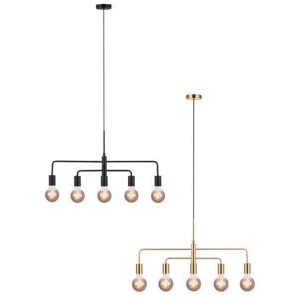 Nordlux GLOOM Pendant - 5 Light Minimalist Industrial Metal-Nordlux-Ozlighting.com.au