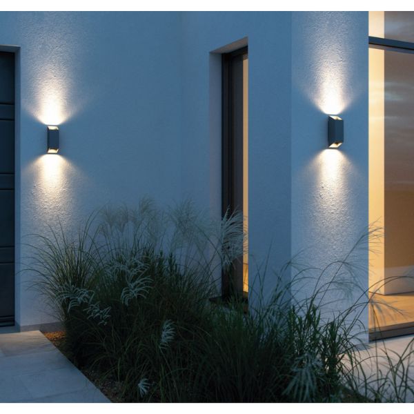Nordlux NICO Up/Down Outdoor Wall Light - Aluminium, IP54-Nordlux-Ozlighting.com.au