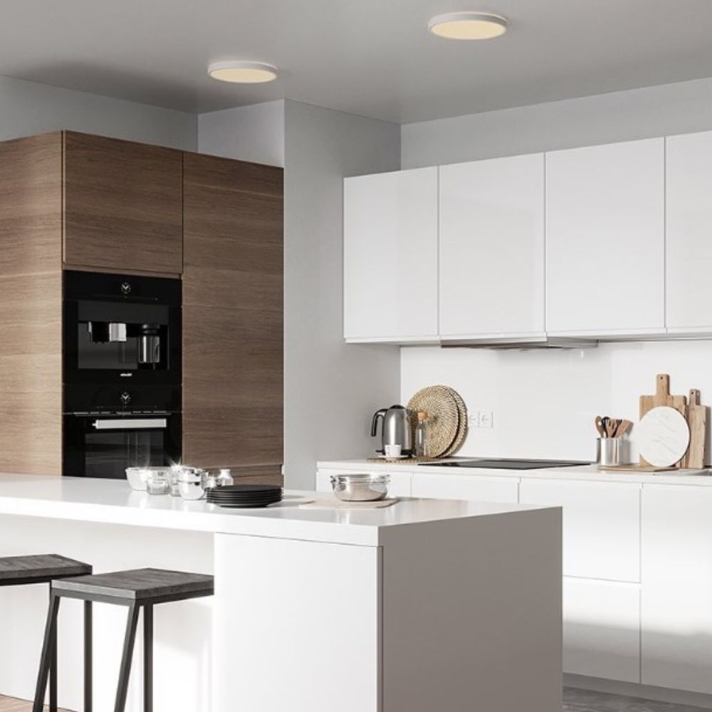 Nordlux OJA - 15W/20W/30W Smart LED White Tuneable Round Oyster Ceiling Light IP20 White-Nordlux-Ozlighting.com.au