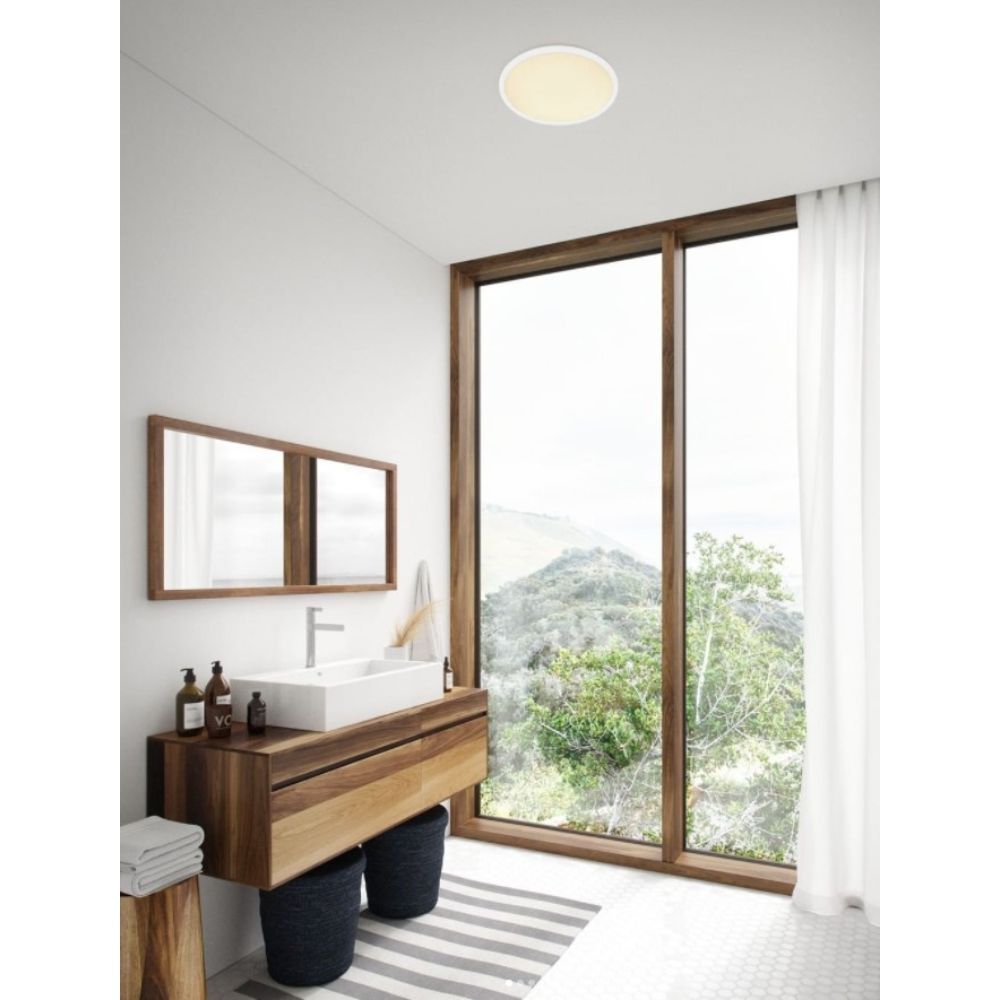 Nordlux OJA - 15W/20W/30W Smart LED White Tuneable Round Oyster Ceiling Light IP20 White-Nordlux-Ozlighting.com.au