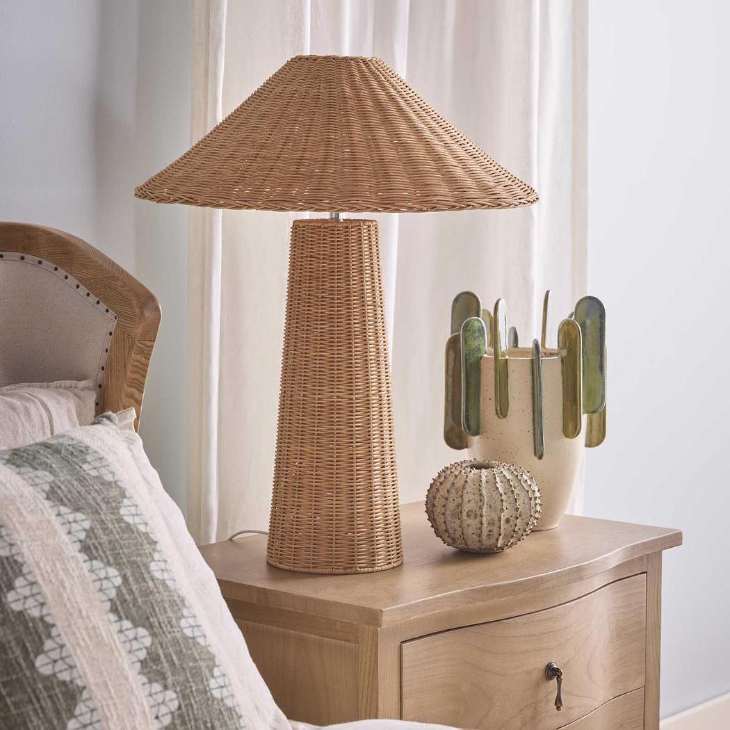 OneWorld Collection APEX Rattan Table Lamp with Shade-ONEWORLD COLLECTION-Ozlighting.com.au