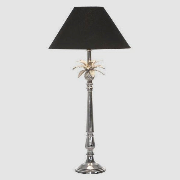 OneWorld Collection PINEAPPLE LEAF Table Lamp - Nickel / Black Shade-ONEWORLD COLLECTION-Ozlighting.com.au