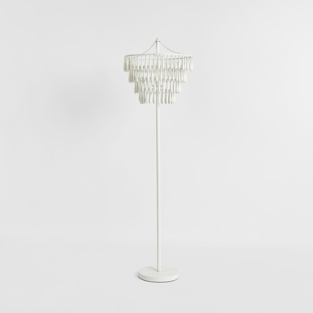 OneWorld Collection RAINDROP Chandelier Floor Lamp White-ONEWORLD COLLECTION-Ozlighting.com.au