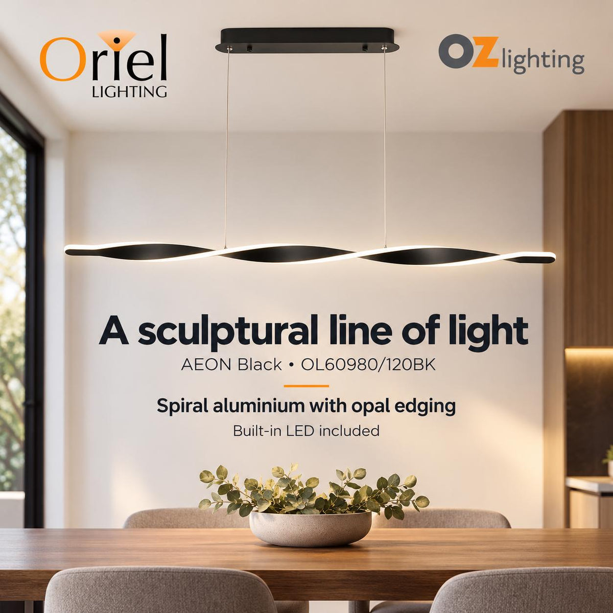 Oriel AEON LED Pendant - CTS-Oriel Lighting-Ozlighting.com.au