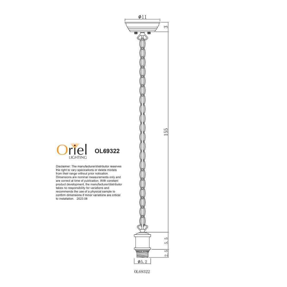 Oriel ALBANY Pendant - 1 Light-Oriel Lighting-Ozlighting.com.au