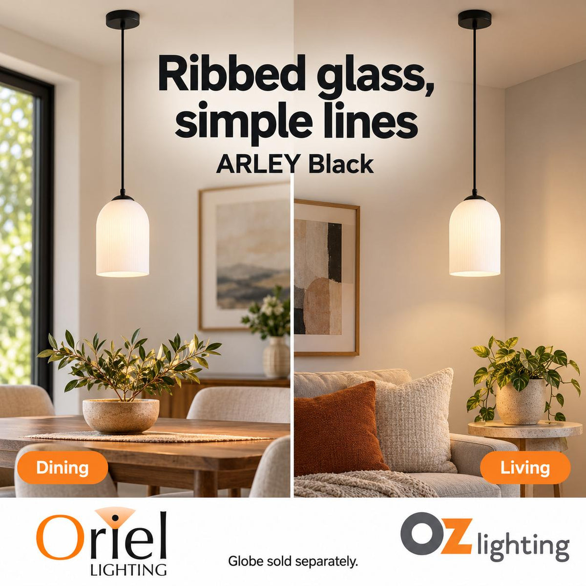 Oriel ARLEY Pendant - 1 Light-Oriel Lighting-Ozlighting.com.au