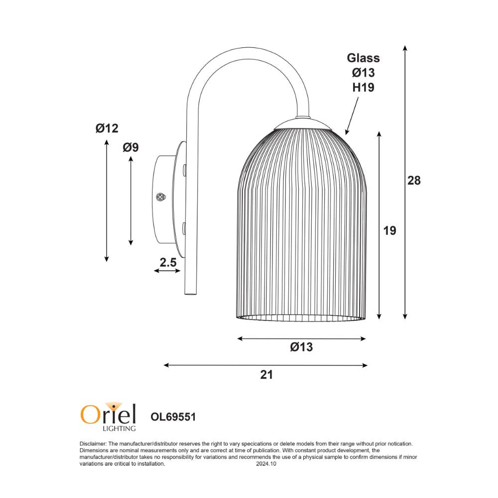 Oriel ARLEY Wall Light - 25W, Opal Matt-Oriel Lighting-Ozlighting.com.au