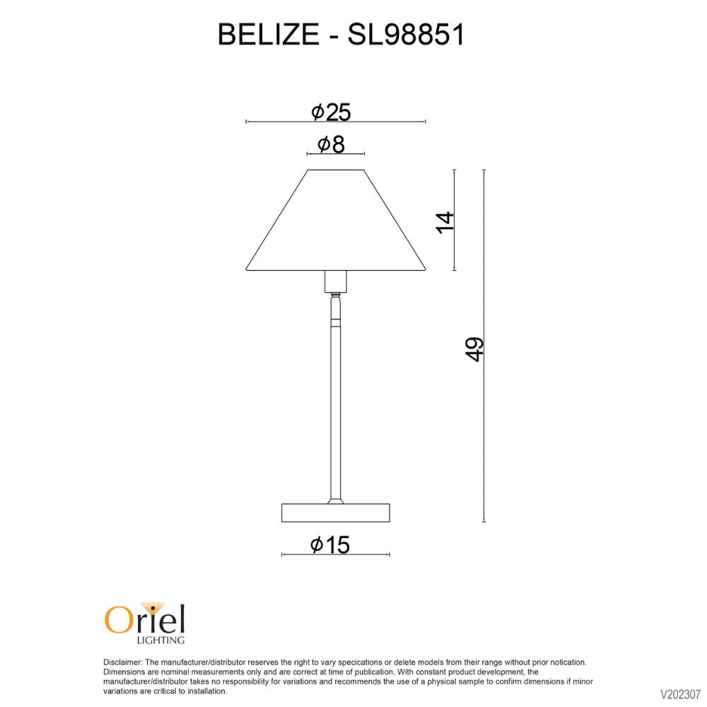 Oriel BELIZE Table Lamp - Metal-Oriel Lighting-Ozlighting.com.au