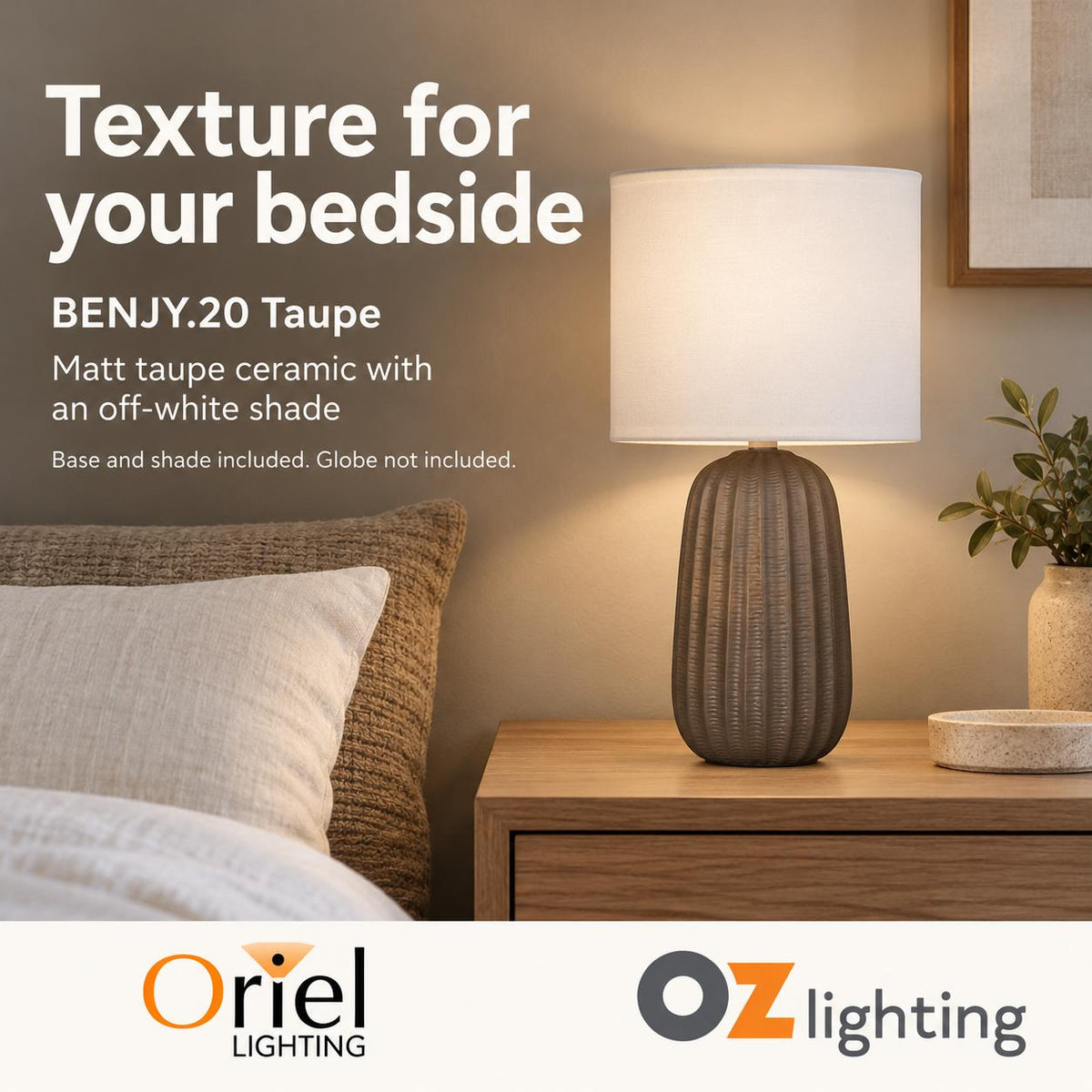Oriel BENJY-20/25 Table Lamp - Small / Medium-Oriel Lighting-Ozlighting.com.au