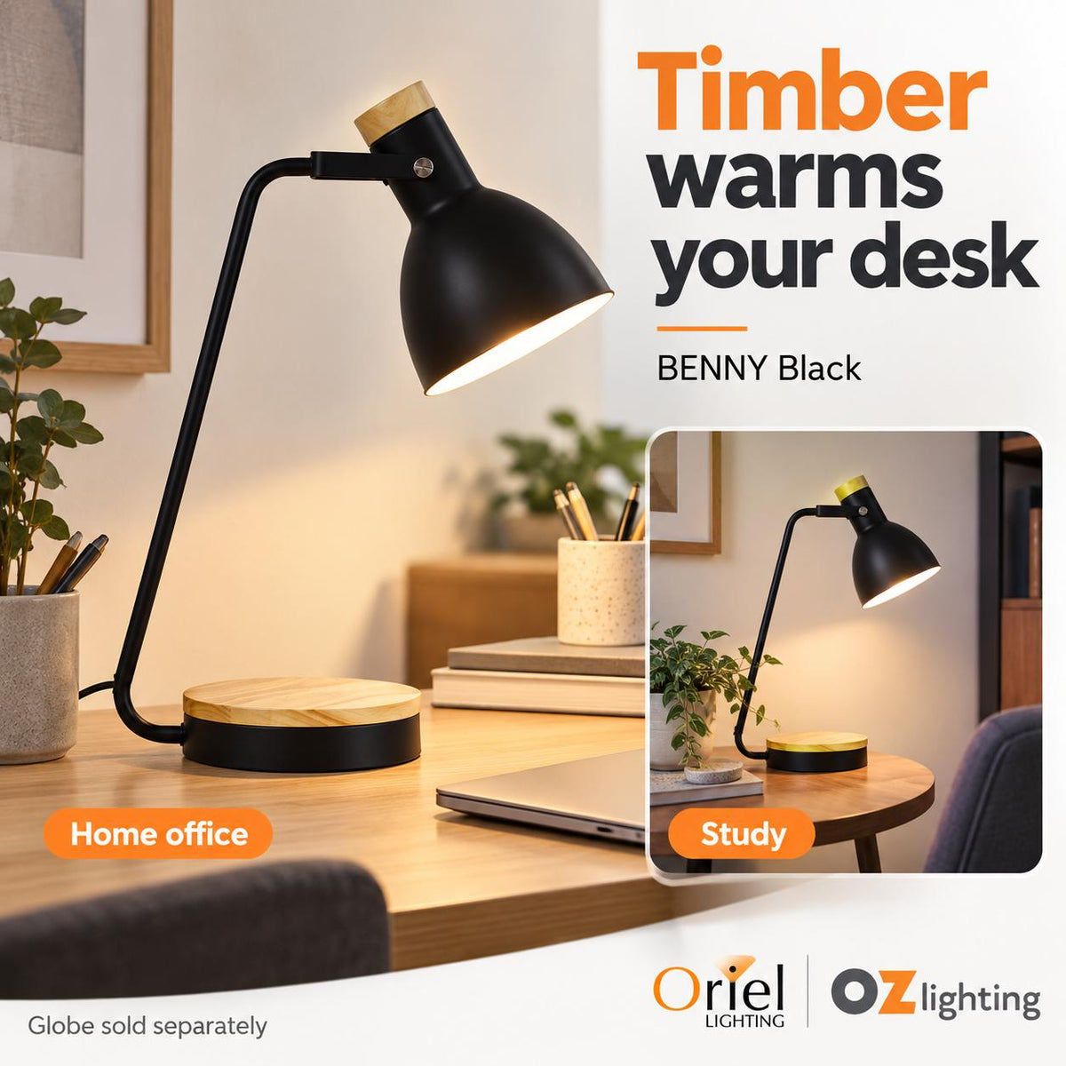 Oriel BENNY Desk & Table Lamp-Oriel Lighting-Ozlighting.com.au