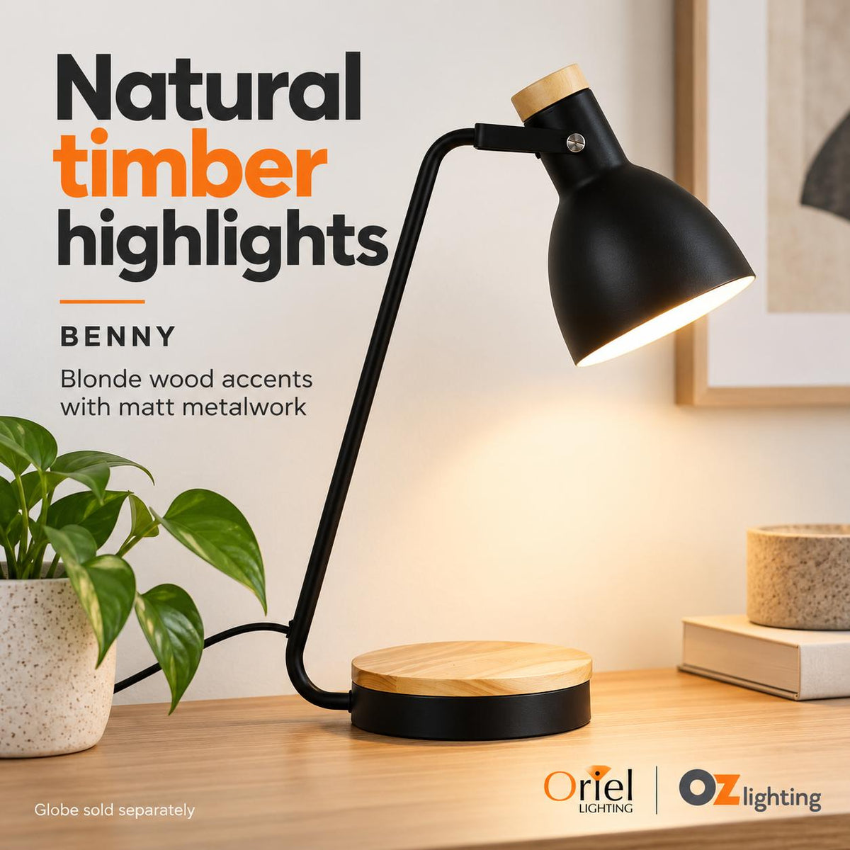 Oriel BENNY Desk & Table Lamp-Oriel Lighting-Ozlighting.com.au