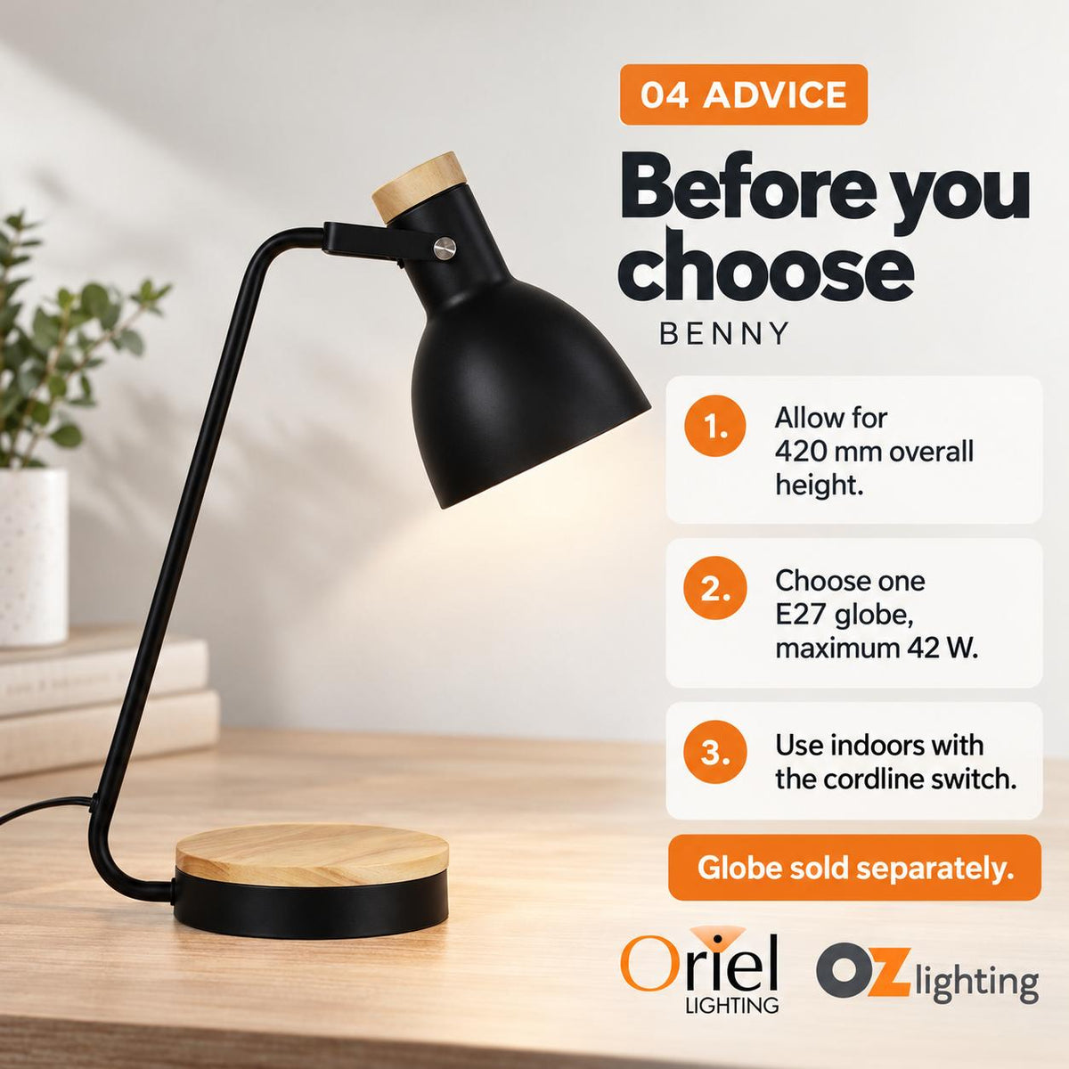 Oriel BENNY Desk & Table Lamp-Oriel Lighting-Ozlighting.com.au