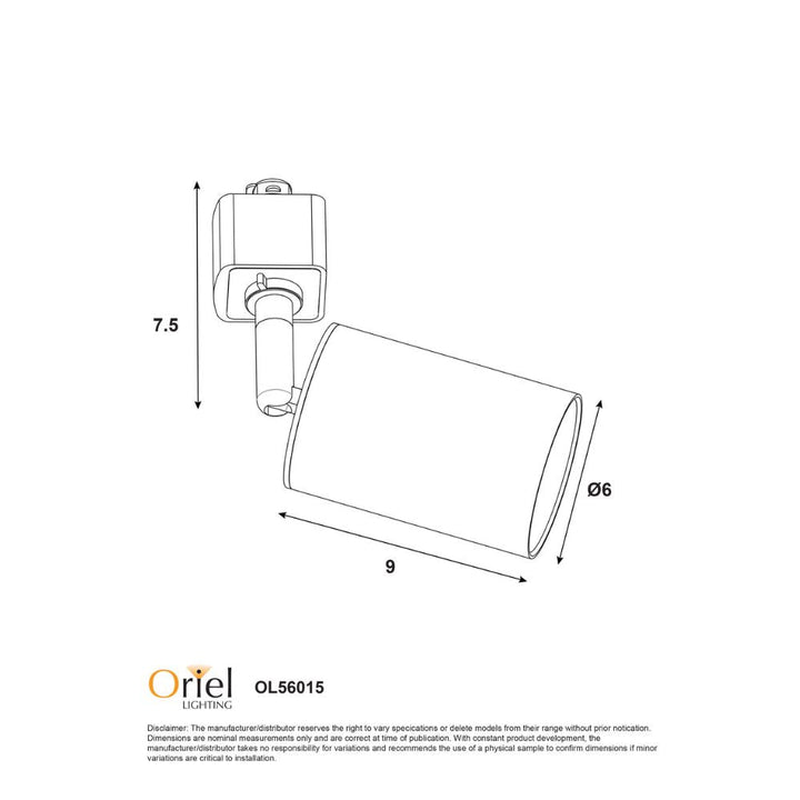 Oriel BRIDGE - 25W Track Spotlight-Oriel Lighting-Ozlighting.com.au